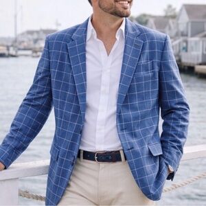 Vineyard Vines Blue Windowpane Sport Coat